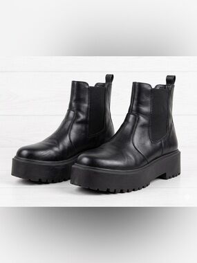 ASOS Design Alfie Black Chunky Chelsea Boots Lug Sole Platform Goth Grunge Sz 8